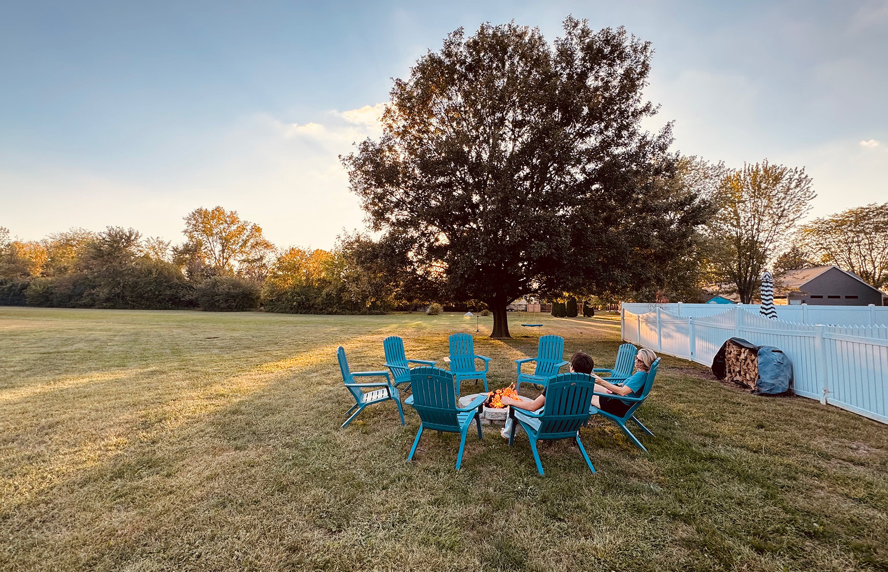 Outdoor relaxation area at Traders Point Retreat